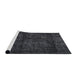 Sideview of Machine Washable Traditional Grey Gray Rug, wshtr3304