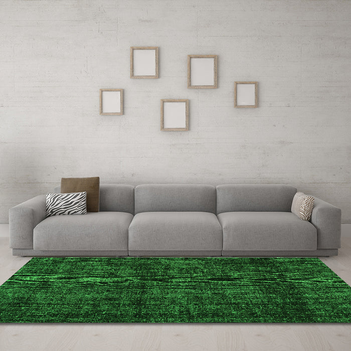 Machine Washable Persian Green Bohemian Area Rugs in a Living Room,, wshtr3304grn