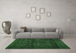 Machine Washable Persian Emerald Green Bohemian Area Rugs in a Living Room,, wshtr3304emgrn
