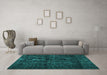 Machine Washable Persian Turquoise Bohemian Area Rugs in a Living Room,, wshtr3304turq