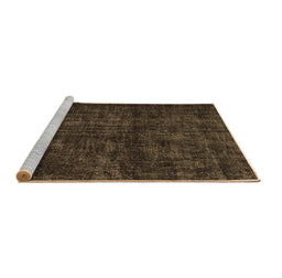 Sideview of Machine Washable Persian Brown Bohemian Rug, wshtr3304brn