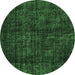 Round Persian Emerald Green Bohemian Rug, tr3304emgrn