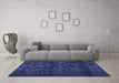Machine Washable Persian Blue Bohemian Rug in a Living Room, wshtr3304blu