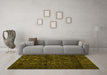 Machine Washable Persian Yellow Bohemian Rug in a Living Room, wshtr3304yw