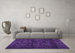 Machine Washable Persian Purple Bohemian Area Rugs in a Living Room, wshtr3304pur