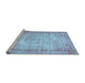 Sideview of Machine Washable Persian Light Blue Bohemian Rug, wshtr3305lblu