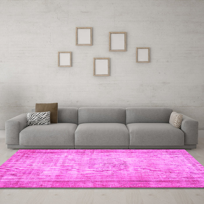 Machine Washable Persian Pink Bohemian Rug in a Living Room, wshtr3305pnk