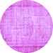 Round Persian Purple Bohemian Rug, tr3305pur