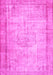 Machine Washable Persian Pink Bohemian Rug, wshtr3305pnk