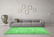 Machine Washable Persian Emerald Green Bohemian Area Rugs in a Living Room,, wshtr3305emgrn