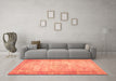 Machine Washable Persian Orange Bohemian Area Rugs in a Living Room, wshtr3305org