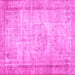 Square Machine Washable Persian Pink Bohemian Rug, wshtr3305pnk