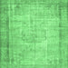 Square Machine Washable Persian Emerald Green Bohemian Area Rugs, wshtr3305emgrn