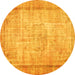 Round Persian Yellow Bohemian Rug, tr3305yw