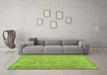 Machine Washable Persian Green Bohemian Area Rugs in a Living Room,, wshtr3306grn