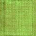 Round Machine Washable Persian Green Bohemian Area Rugs, wshtr3306grn