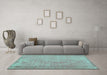 Machine Washable Persian Turquoise Bohemian Area Rugs in a Living Room,, wshtr3306turq