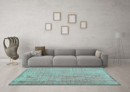 Machine Washable Persian Turquoise Bohemian Area Rugs in a Living Room,, wshtr3306turq