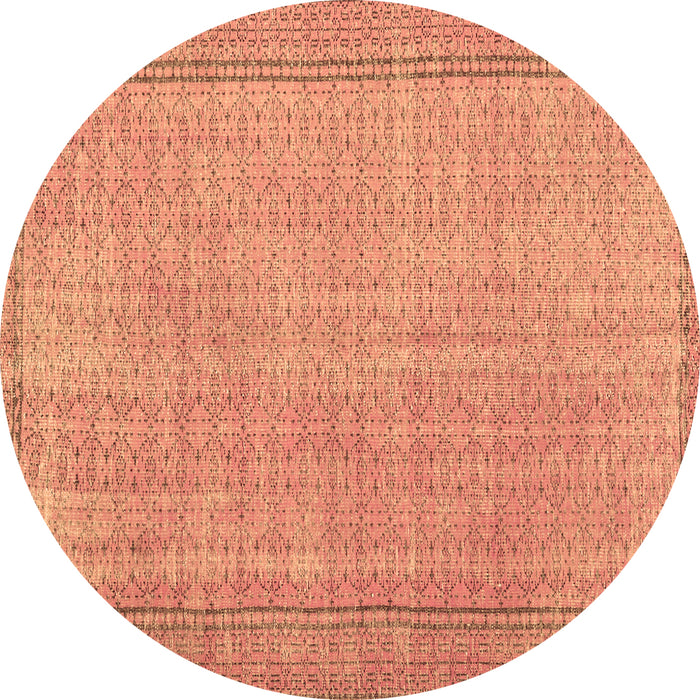 Round Machine Washable Persian Brown Bohemian Rug, wshtr3306brn