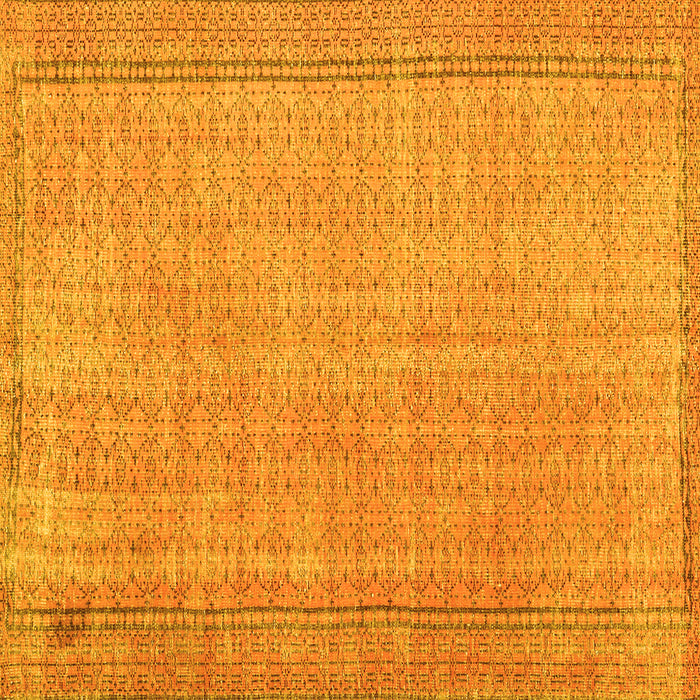 Square Machine Washable Persian Yellow Bohemian Rug, wshtr3306yw