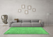 Machine Washable Persian Emerald Green Bohemian Area Rugs in a Living Room,, wshtr3306emgrn
