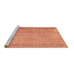 Sideview of Machine Washable Persian Brown Bohemian Rug, wshtr3306brn
