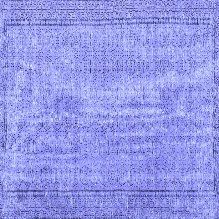 Square Machine Washable Persian Blue Bohemian Rug, wshtr3306blu