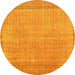 Round Machine Washable Persian Yellow Bohemian Rug, wshtr3306yw