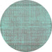 Round Persian Turquoise Bohemian Rug, tr3306turq