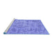 Sideview of Machine Washable Persian Blue Traditional Rug, wshtr3307blu