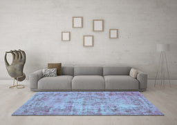 Machine Washable Persian Light Blue Traditional Rug in a Living Room, wshtr3307lblu
