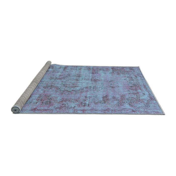 Sideview of Machine Washable Persian Light Blue Traditional Rug, wshtr3307lblu