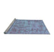 Sideview of Machine Washable Persian Light Blue Traditional Rug, wshtr3307lblu