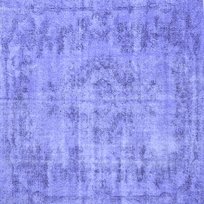 Square Machine Washable Persian Blue Traditional Rug, wshtr3307blu
