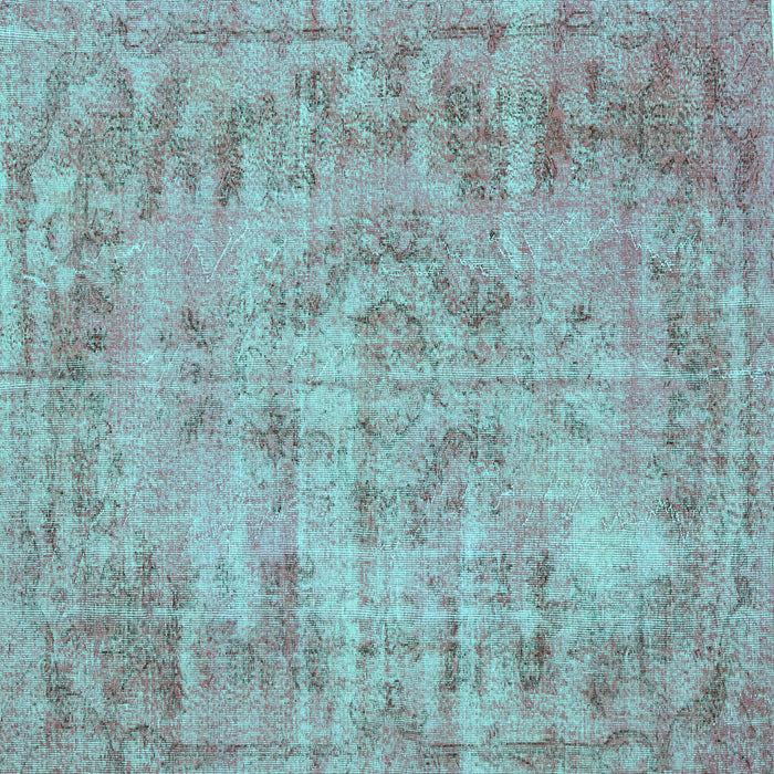 Square Persian Turquoise Traditional Rug, tr3307turq