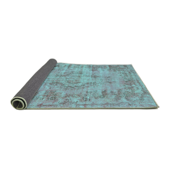 Sideview of Persian Turquoise Traditional Rug, tr3307turq
