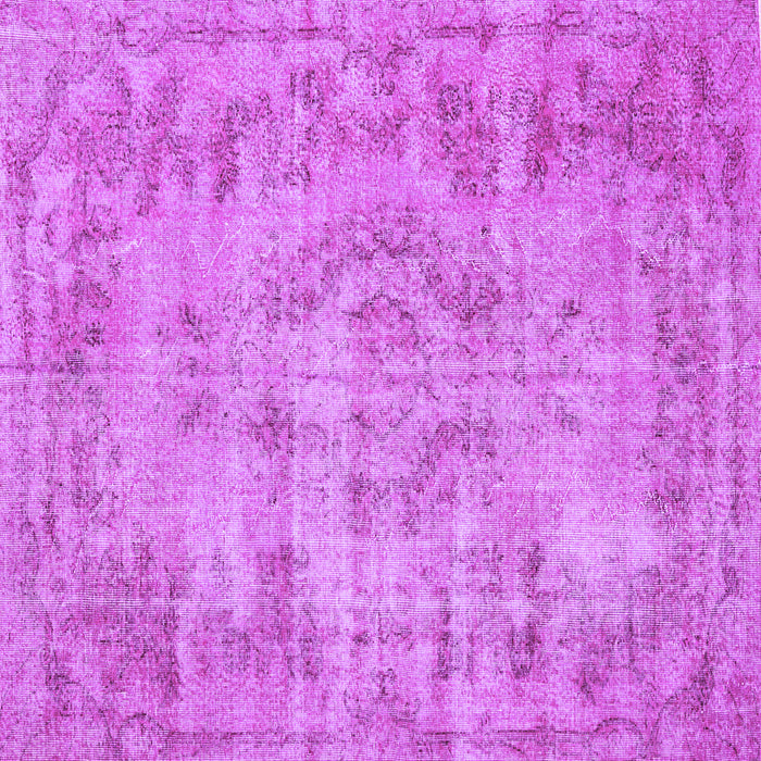 Square Machine Washable Persian Purple Traditional Area Rugs, wshtr3307pur