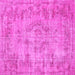 Square Persian Pink Traditional Rug, tr3307pnk