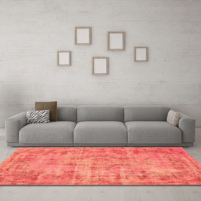 Machine Washable Persian Orange Traditional Area Rugs in a Living Room, wshtr3307org