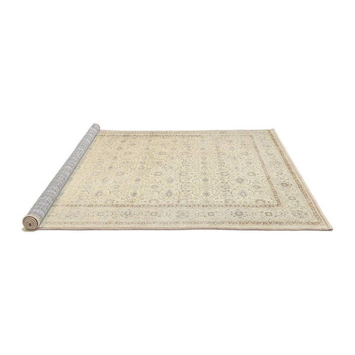 Sideview of Machine Washable Traditional Brown Rug, wshtr3308