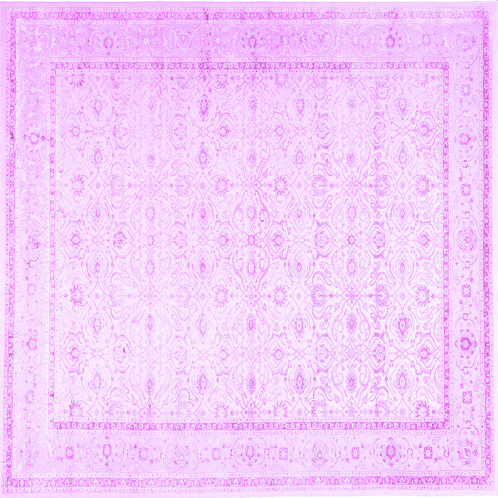 Square Machine Washable Persian Purple Traditional Area Rugs, wshtr3308pur