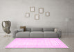 Machine Washable Persian Pink Traditional Rug in a Living Room, wshtr3308pnk