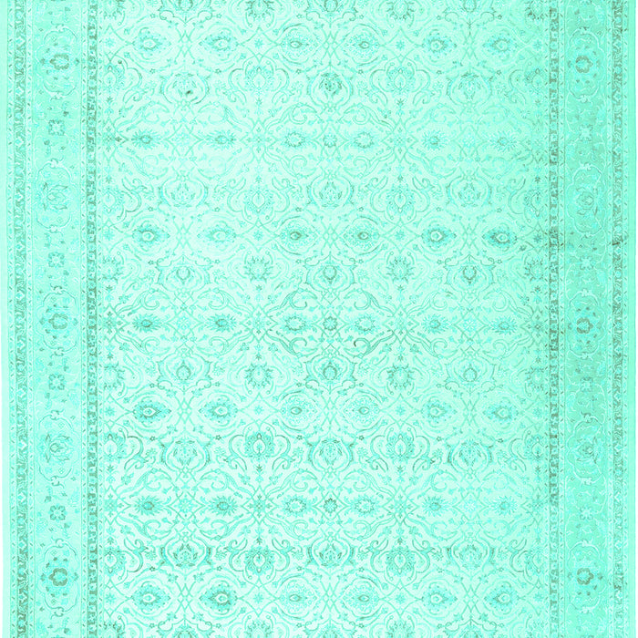 Machine Washable Persian Turquoise Traditional Area Rugs, wshtr3308turq