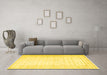 Machine Washable Persian Yellow Traditional Rug in a Living Room, wshtr3308yw