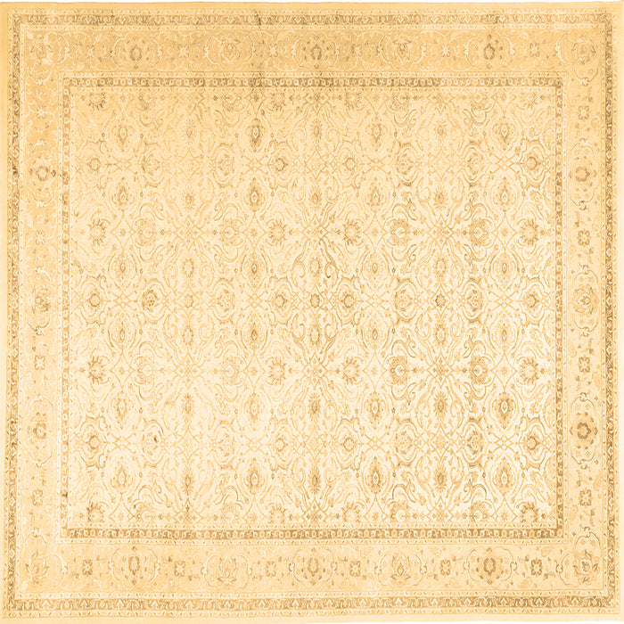 Square Machine Washable Persian Brown Traditional Rug, wshtr3308brn