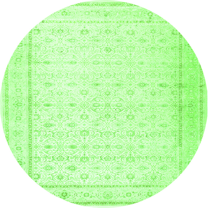 Square Persian Green Traditional Rug, tr3308grn