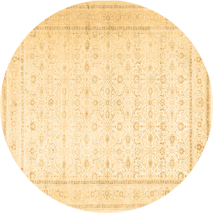 Round Persian Brown Traditional Rug, tr3308brn