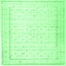 Square Persian Emerald Green Traditional Rug, tr3308emgrn