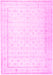 Machine Washable Persian Pink Traditional Rug, wshtr3308pnk