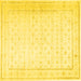 Square Persian Yellow Traditional Rug, tr3308yw